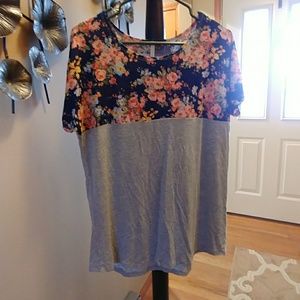 Gray and Floral Top